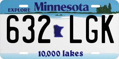 MN license plate 632LGK