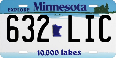MN license plate 632LIC