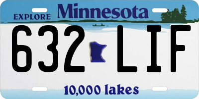 MN license plate 632LIF