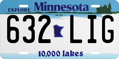 MN license plate 632LIG