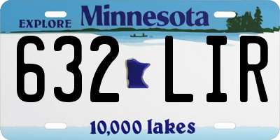 MN license plate 632LIR