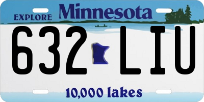 MN license plate 632LIU