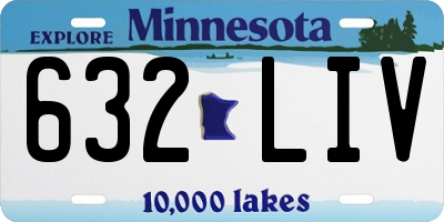 MN license plate 632LIV