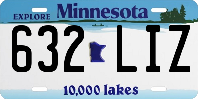 MN license plate 632LIZ