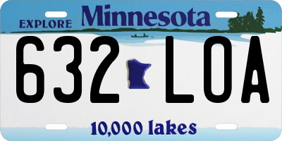 MN license plate 632LOA