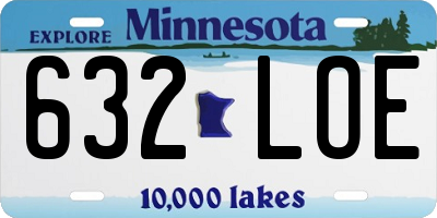 MN license plate 632LOE