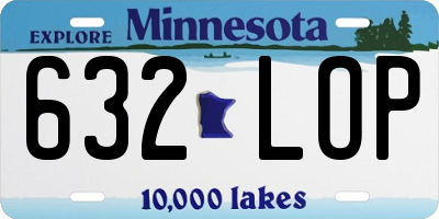 MN license plate 632LOP