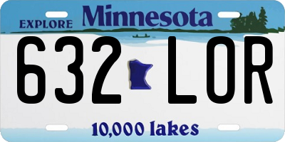 MN license plate 632LOR
