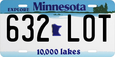 MN license plate 632LOT