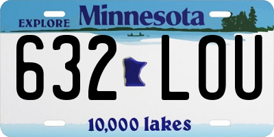 MN license plate 632LOU