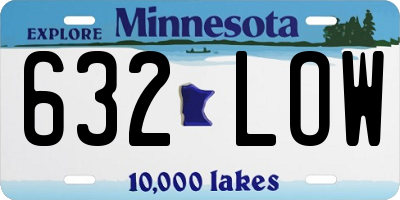 MN license plate 632LOW