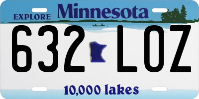 MN license plate 632LOZ