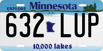 MN license plate 632LUP