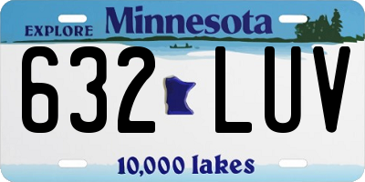 MN license plate 632LUV