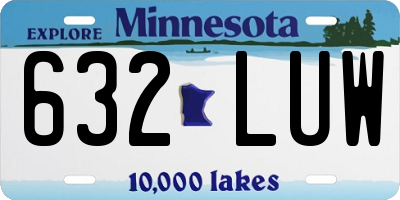 MN license plate 632LUW