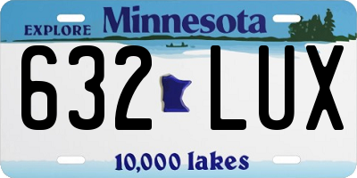 MN license plate 632LUX