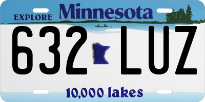 MN license plate 632LUZ