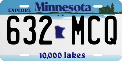 MN license plate 632MCQ