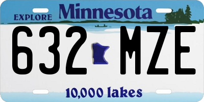 MN license plate 632MZE
