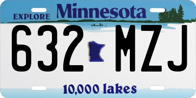 MN license plate 632MZJ