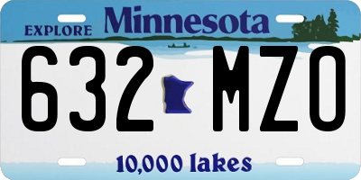 MN license plate 632MZO