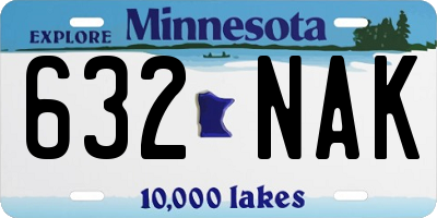 MN license plate 632NAK