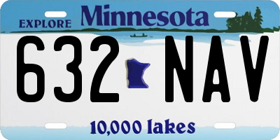 MN license plate 632NAV