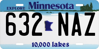 MN license plate 632NAZ