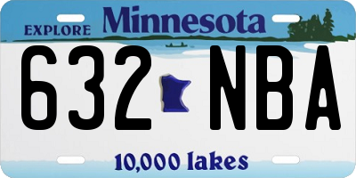 MN license plate 632NBA