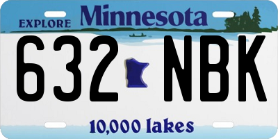 MN license plate 632NBK