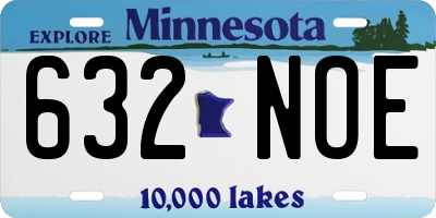 MN license plate 632NOE