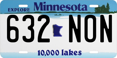 MN license plate 632NON