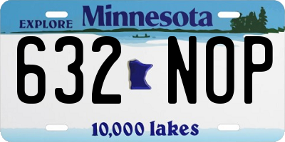 MN license plate 632NOP