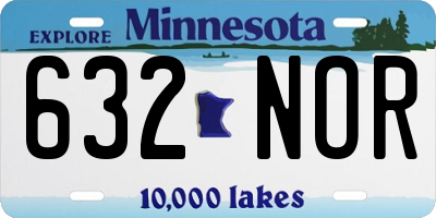 MN license plate 632NOR