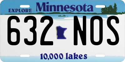 MN license plate 632NOS