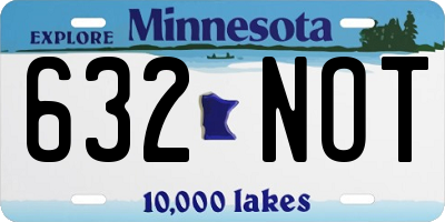 MN license plate 632NOT