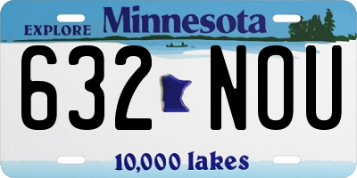 MN license plate 632NOU