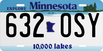 MN license plate 632OSY