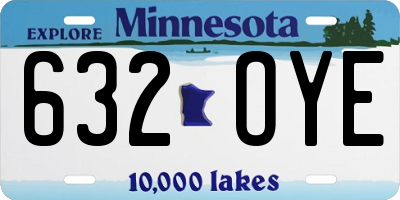MN license plate 632OYE