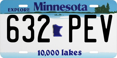 MN license plate 632PEV