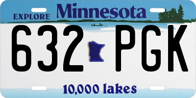 MN license plate 632PGK