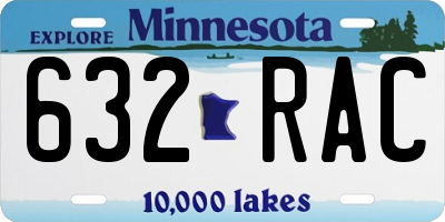 MN license plate 632RAC