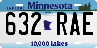 MN license plate 632RAE