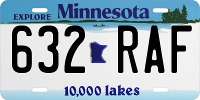 MN license plate 632RAF