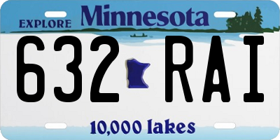 MN license plate 632RAI
