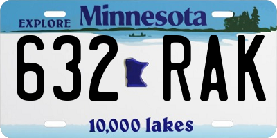 MN license plate 632RAK