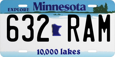 MN license plate 632RAM