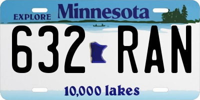 MN license plate 632RAN