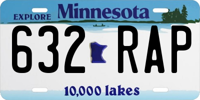 MN license plate 632RAP