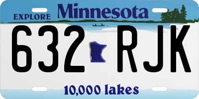 MN license plate 632RJK